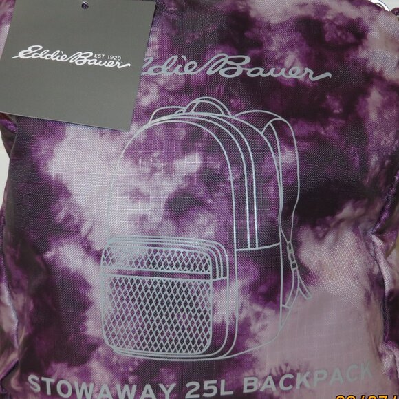 Eddie Bauer Stowaway Backpack in purple wash 25 L capacity - Picture 4 of 4
